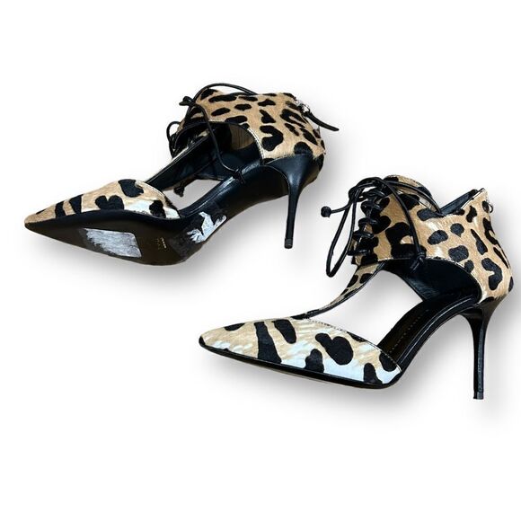 Revolve Giuseppe Zanotti FRIDA Leopard Cheetah Print Lace Up Stiletto - Picture 8 of 13